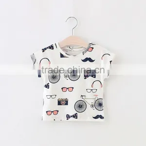 Baby Clothes Girl Dandelion Glasses Bike Pattern Tee Shirt thumbnail-4