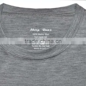 Custom Men's 100% Merino Wool Outdoor Sports Crew T Shirts Lightweight Athletics Summer Breathable Wicking Cool Short Sleeve Bas thumbnail-6