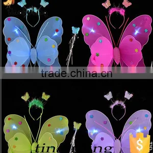 New Fashion Girls Fairy Wings Butterfly Shape LED Wings for Party Decorations Gifts for Gift Items thumbnail-1