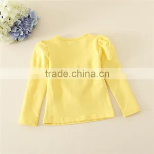 WHOLESALE GIRL'S UNDERSHIRT WITH Embroidered Heart, Kids Yellow Winter Undershirts for Wholesale Market thumbnail-2