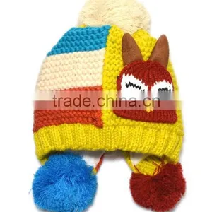 Fashion Baby Knitting Hat Winter Hat With Pompom thumbnail-2