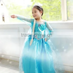 New Kid Girl Tulle Long Dress Costume Princess Snow Queen Cosplay Party Dresses SV005608# thumbnail-2