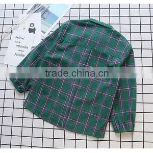 2-8 Years 2017 New Wholesale Autumn Cotton Full Sleeve Bow Plaid Girls Blouses thumbnail-4