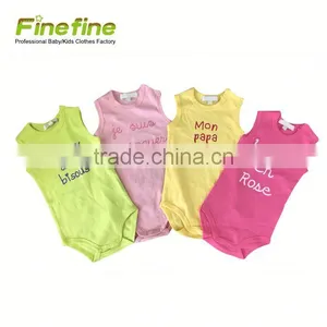 Plain Color Cotton Cheap Baby Romper Organic thumbnail-3