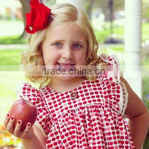 Apple Printed Lace Ruffles Sleeves Girls Party Dresses Best Selling Products 2017 In USA thumbnail-3