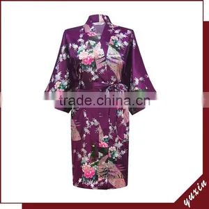 Silk Robes Turkey Stock Woman Sleepwear / Kimono Bathrobe KS0005 thumbnail-1