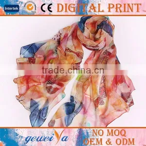 Flower Style Digital Printed Mulberries Silk Scarf thumbnail-1