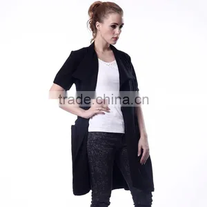 Spring Women's Casual Trench Coat Solid Long Sleeves Turn-down Collar Outerwear Open Stitch Thin Loose Coat thumbnail-4