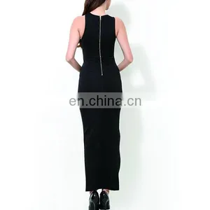 Modern Black Evening Sexy Cutout Zipper Maxi Dress thumbnail-4