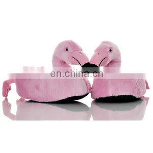 Pretty Pink Plush Stuffed Flamingo Shoes Custom Cute LED Night Light Soft Plush Flamingo Slippers thumbnail-3