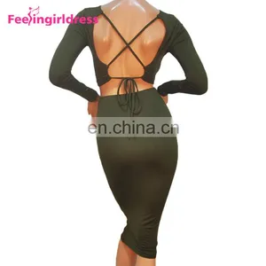 Indian Fashion Long Sleeve Bandage Sexy Bodycon Party 2017 Women Dresses thumbnail-5