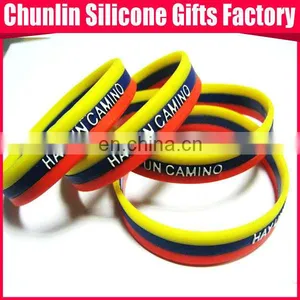 High Quality 3 Layers Embossed Silicone Wristbands thumbnail-1