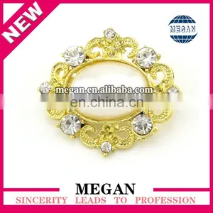 Wholesale Wedding Decoration Gold Rhinestone Pearl Button thumbnail-1