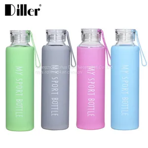 Wholesale Custom Logo 750ml 550ml 500ml Borosilicate Glass Drink Water Bottle With Silicone Sleeve thumbnail-1
