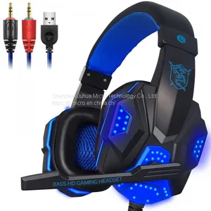Hot Selling LED Over-ear Computer Gaming Headset Headphone With Mic For Steam Game thumbnail-1