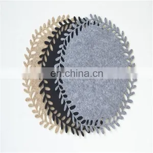 Gray Floral Placemats Wreath Felt Mat Table thumbnail-3