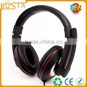 Best Quality Rubber Finish PU Leather Noise Isolation Computer Headphone With Mic thumbnail-1