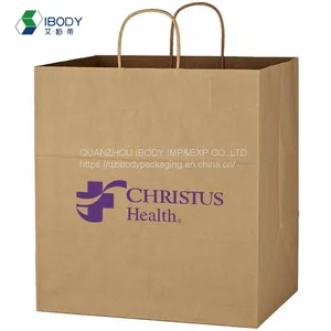 High Quality Kraft Paper Gift Kraft Paper Shopping Bag With Twist Handle thumbnail-3