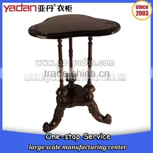 Mushroom Shaped Black Double Layer Wood Sofa Coffee Table Side Table thumbnail-1
