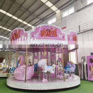 Merry go Round With Horse Kids Ride Outdoor Indoor Carousel Fairground Ride for Sale thumbnail-1