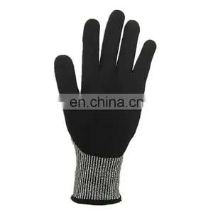 Palm Dipped Guantes Cut Gloves EN388 4343 HPPE Sandy Nitrile Flexible, Cut Resistant 1 Pair in 1 Pp Bag, 100pairs in 1 Carton thumbnail-5