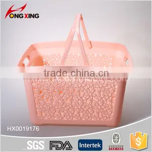 Nice Flower Design Plastic Picnic Basket With Lid and Handle thumbnail-2