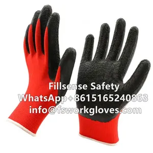 13Gauge Polyester Liner Crinkle Latex Coated Gloves Slip Resistant Gloves Slip Proof Gloves Anti Slip Gloves thumbnail-2