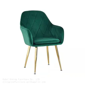 Velvet Soft Back Chair With Gold Plated Leg DC-R04 thumbnail-1