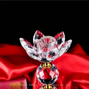 Lotus Crystal Candlestick Decoration Creative Crystal Glass Crafts Manufacturers Wholesale Wedding Candlesticks thumbnail-2