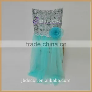 C186C Jenny Bridal Fancy Turquoise Chiavari Chair Cover for Wedding Quality Choice thumbnail-1