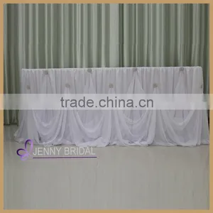 TC106 Hot Sale White Chiffon Cinderalla Table Skirt for Weeding thumbnail-1