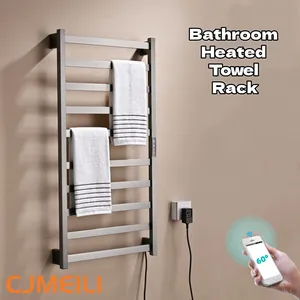 Bathroom Electric Heated Towel Rack, Towel Warmer for Bathroom, Wall Mounted Stainless Steel,5 Colours thumbnail-1