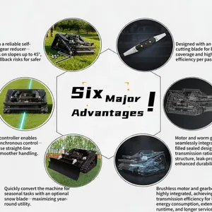 Vigorun 600mm Tracked Remote Control 45 Degree Brushless Servo Robotic Mower thumbnail-5