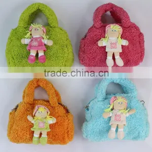 Soft Doll Handbag Four Colors to Choose/Plush Toy Bag 24*18cm /Stuffed Clothe Doll Handbag thumbnail-1