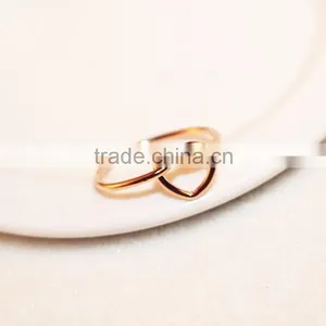 2015 Twist Heart Shape Thin Wedding Rings For Women Simple Anillos de Las Mujeres thumbnail-5