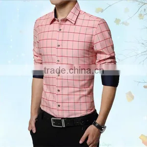 China Long Sleeve Double Collar Fancy Shirts for Men Fashion Check Shirts thumbnail-6