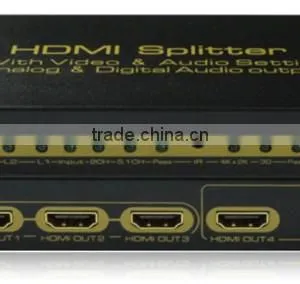HDMI 4 Port Way Distribution Splitter 1x4 1 In 4 Out thumbnail-1