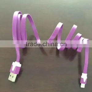 Colorful Flat Noodle Usb Data Cable for Charging and Transmit Wholesale Price Hight Quality thumbnail-1