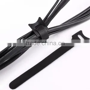 Black Reusable Back to Back Hook and Loop Wire Cable Tie thumbnail-6