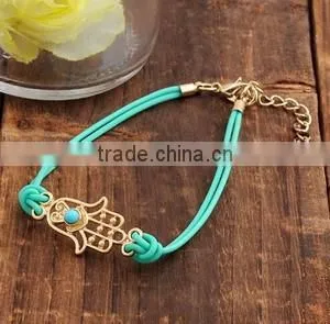 2014 Color Tiny Leather Bracelet, Crystal Rhinestone Bracelet, Leather Rhinestone Bracelet, thumbnail-3