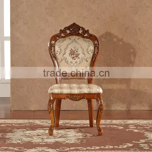 Originals Classic Carved Fabric Wood Dining Chairs for Restaurant thumbnail-1