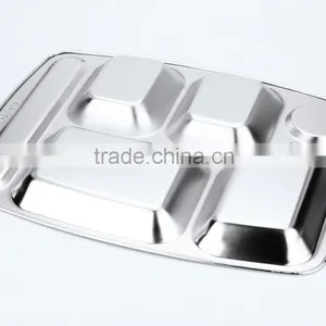 Home Utensils China 304 Stainless Steel Square Compartment Dinner Plates thumbnail-4