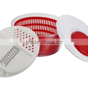 2016 Hot Selling Food Contact Safe Plastic Salad Tools Salad Spinner Salad Dryer With Slicer and Blade thumbnail-3