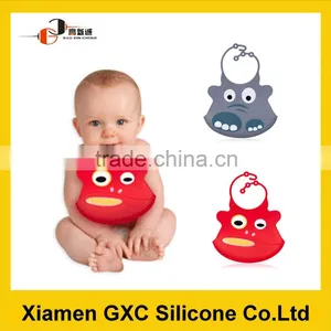 Red Color Animal Shape Silicone Baby Bibs thumbnail-1