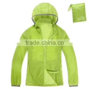 Waterproof Thin Nylon Unisex Windbreaker Jacket With Bag thumbnail-1