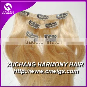 BEST QUALITY 18inch Straight Human Cheap Clip Hair Extension/clip in Hair Extension thumbnail-5