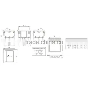 Black 3-way Rocker Switch T85 thumbnail-2