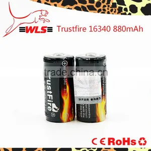 Original 16340 Li-ion Battery Trustfire 3.7V 16340 880mah Rechargeable Cell Made in China thumbnail-2
