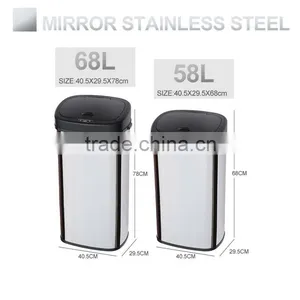 8 10 13 Gallon Infrared Touchless Dustbin Stainless Steel Waste Bin Auto Motion Trash Can SD-007 thumbnail-3