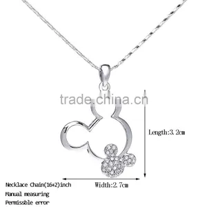 18k Austrian Crystal Mickey Mouse Pendant Necklace thumbnail-2